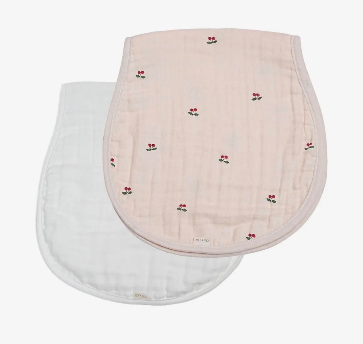 Two Pack Burp Cloth Set (Cherry/White)
