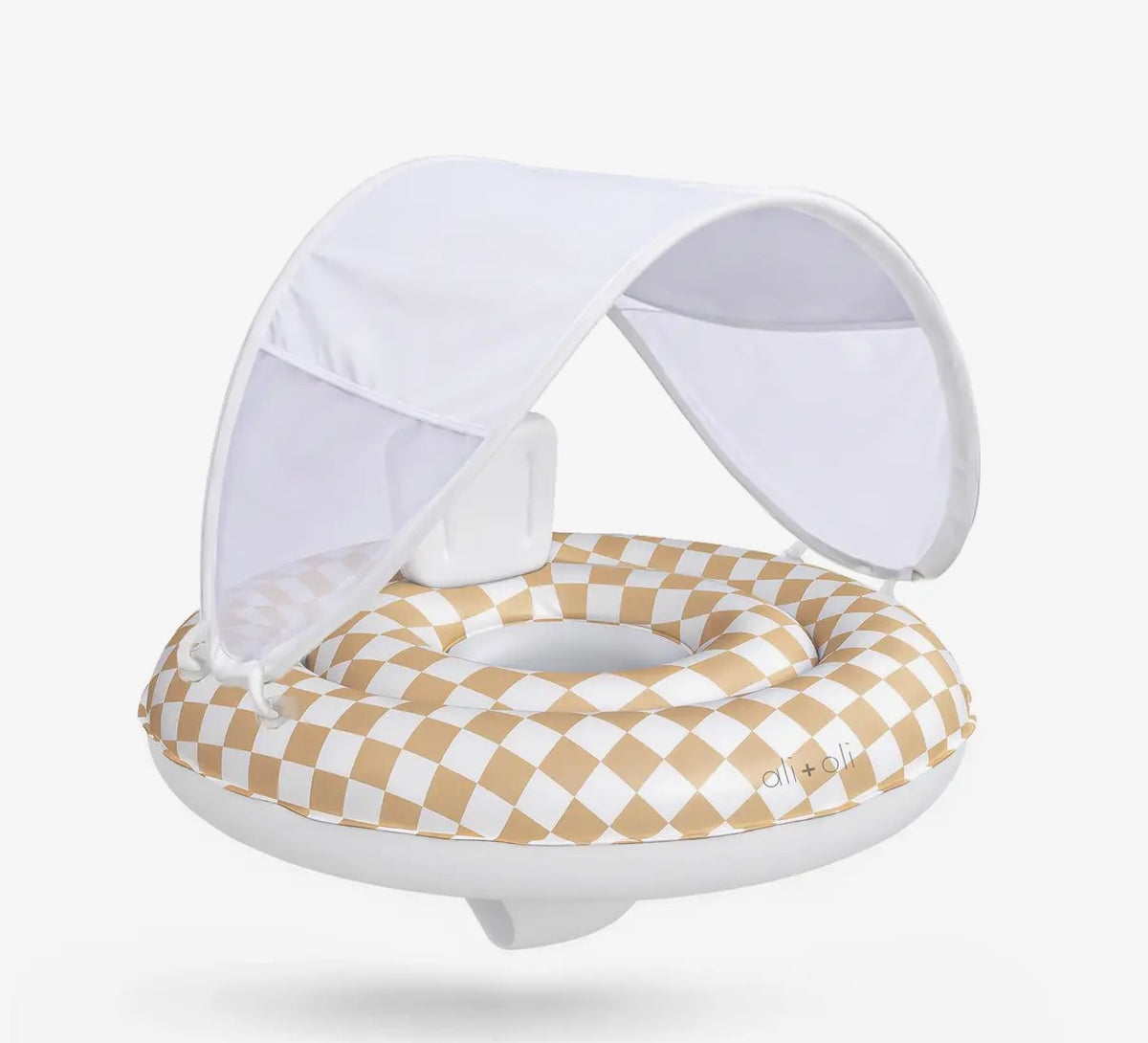 Swim Seat with Sun Canopy (Tan Checkers)