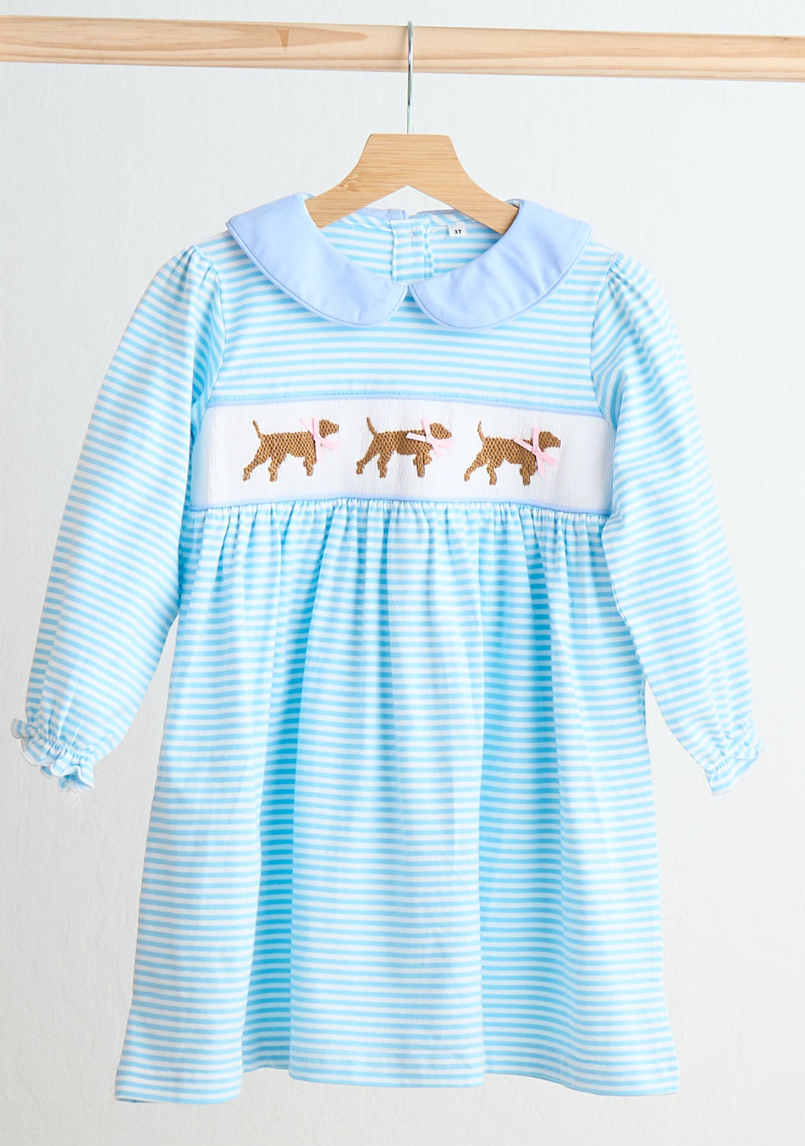 Puppy Party Hand Smocked Dress