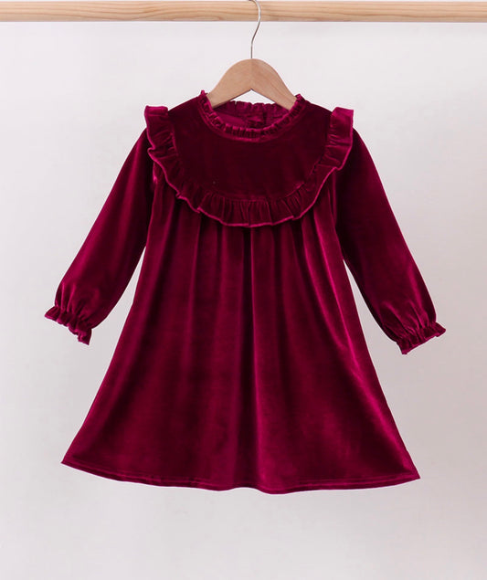 Burgundy Velvet Dress