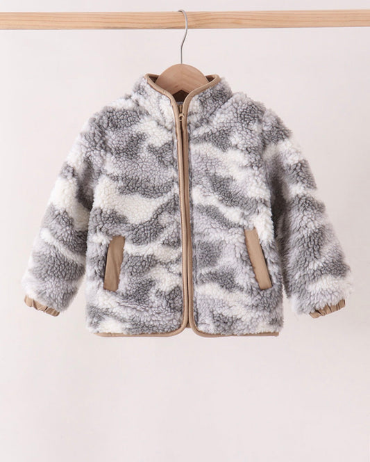 Grey Camo Fleece Jacket