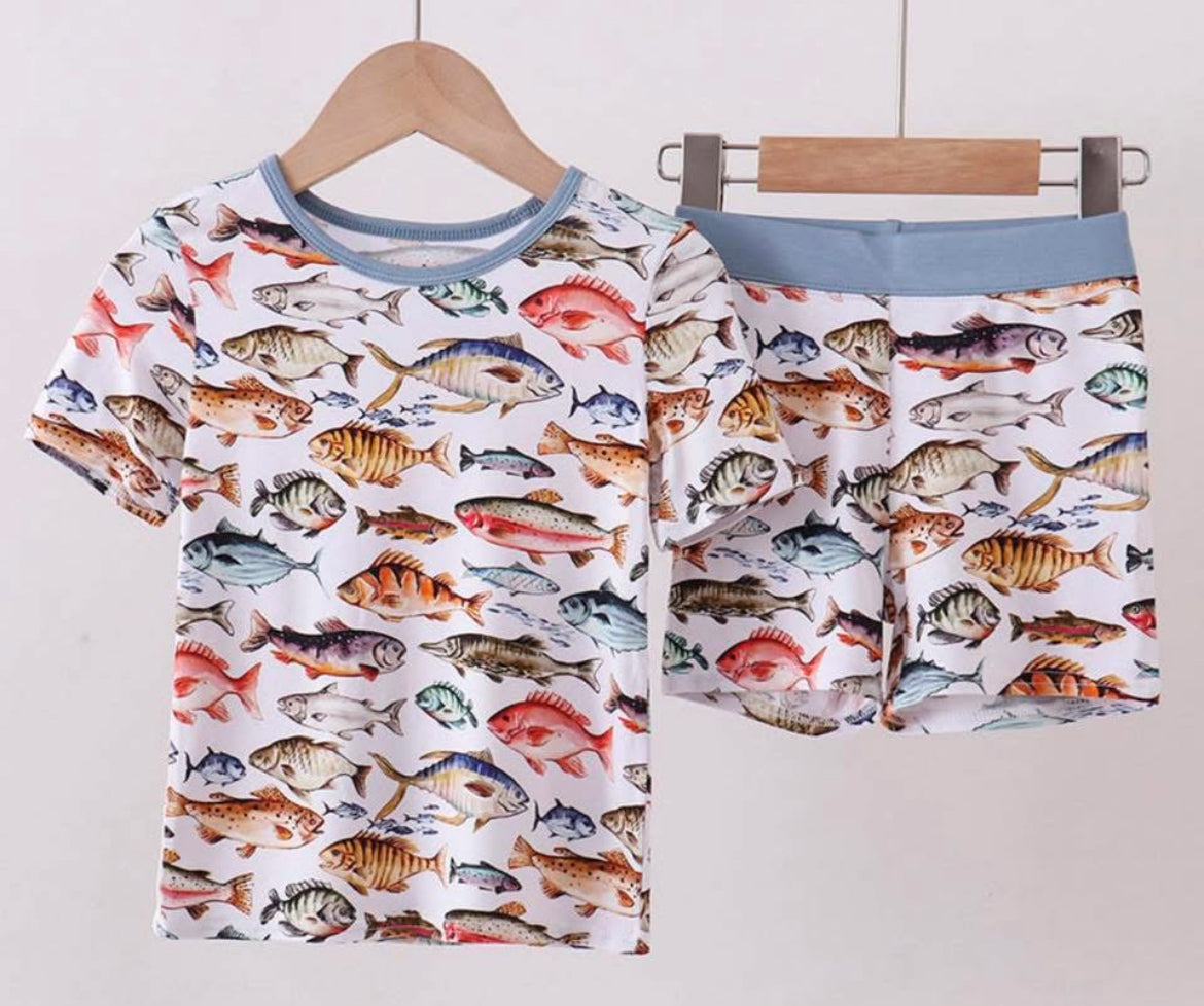 Fish Bamboo Short Set