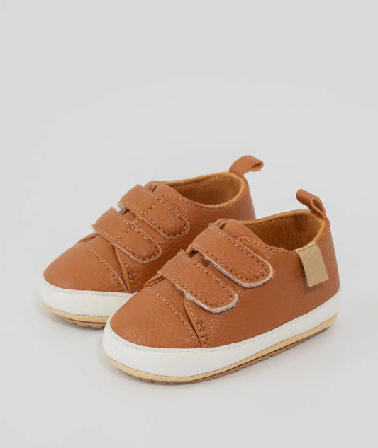 Double Strap Velcro Shoe- Brown