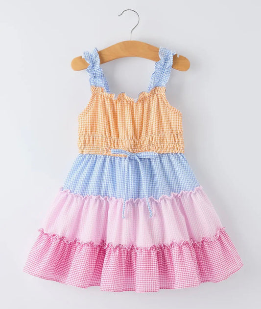Color block Ruffle Dress