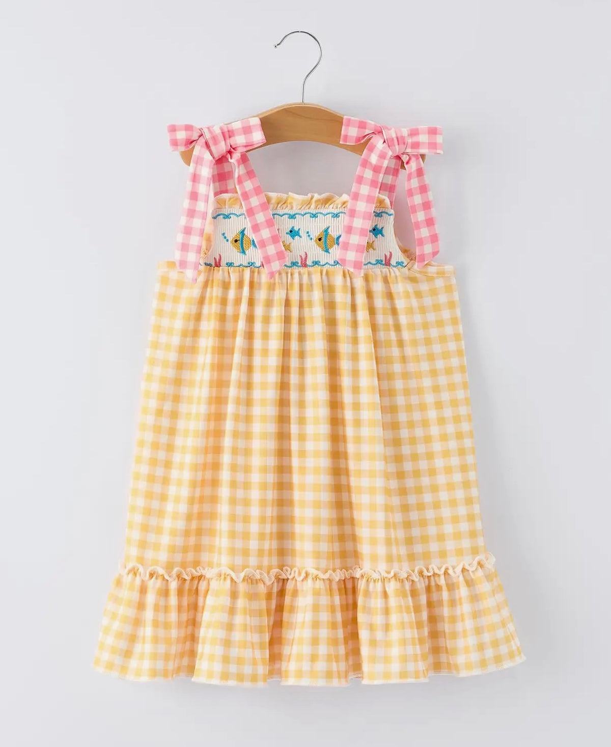 Gingham Smocked Fish Dress
