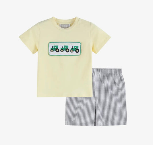 Green Tractor Smock Set