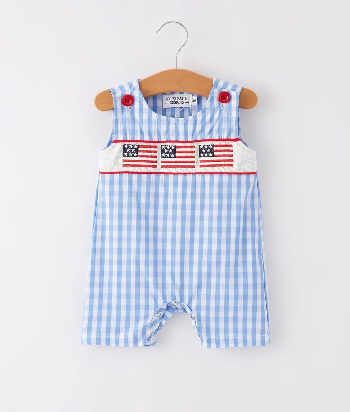 Blue Gingham Flags Jon Jon