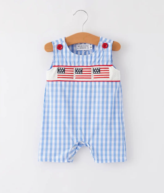 Blue Gingham Flags Jon Jon