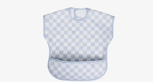 Baby and Toddler Mess Free Bib in Blue Checkered
