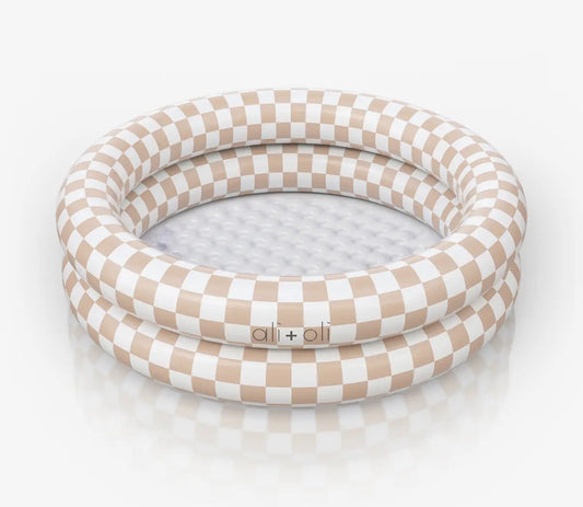 Two Ring Inflatable Pool (Tan Checkered)
