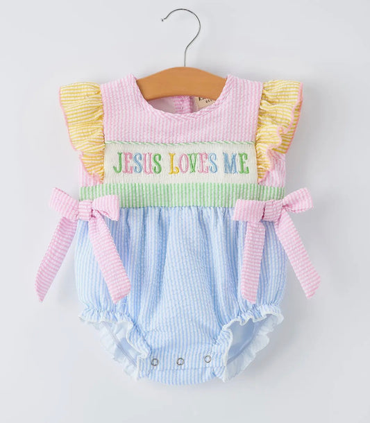 Jesus Loves Me Seersucker Bubble
